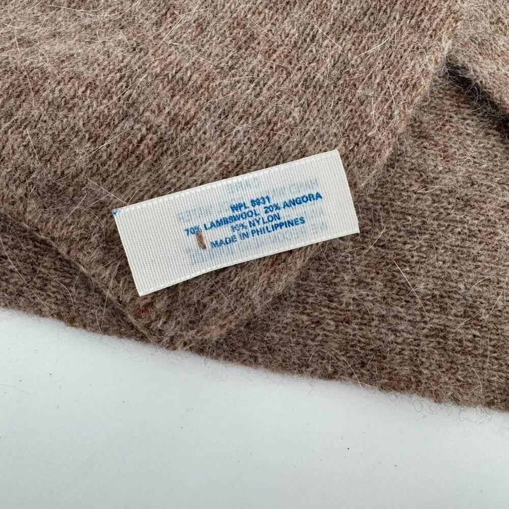 Lambswool and Angora Beige Scarf
